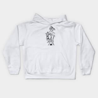 muscular chicken Kids Hoodie